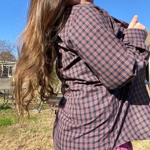 Red plaid button up